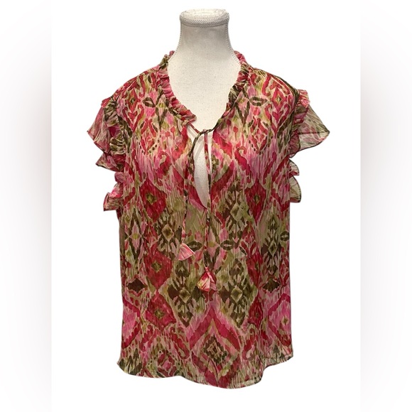 MISA Los Angeles Basia Top Summer Ikat Size:L - Picture 2 of 9